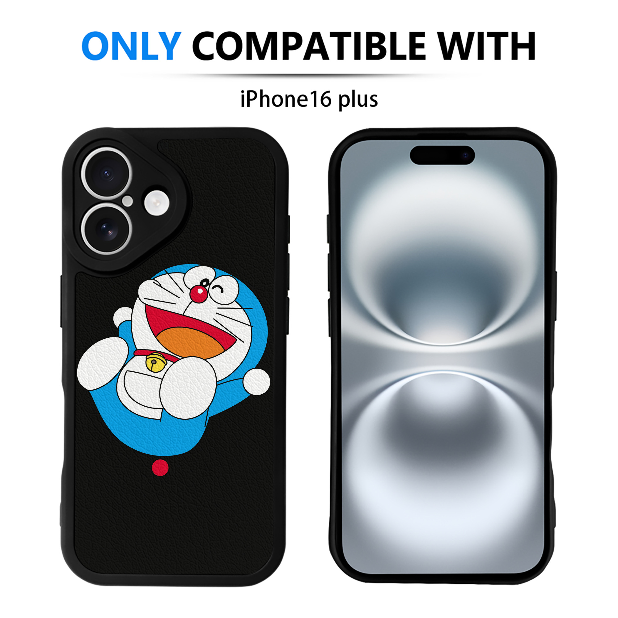 （画像用） ドラえもん Doraemon 【iPhone 16シリーズ対応】シリコンスマホケース（レザー調） 材質：シリコン